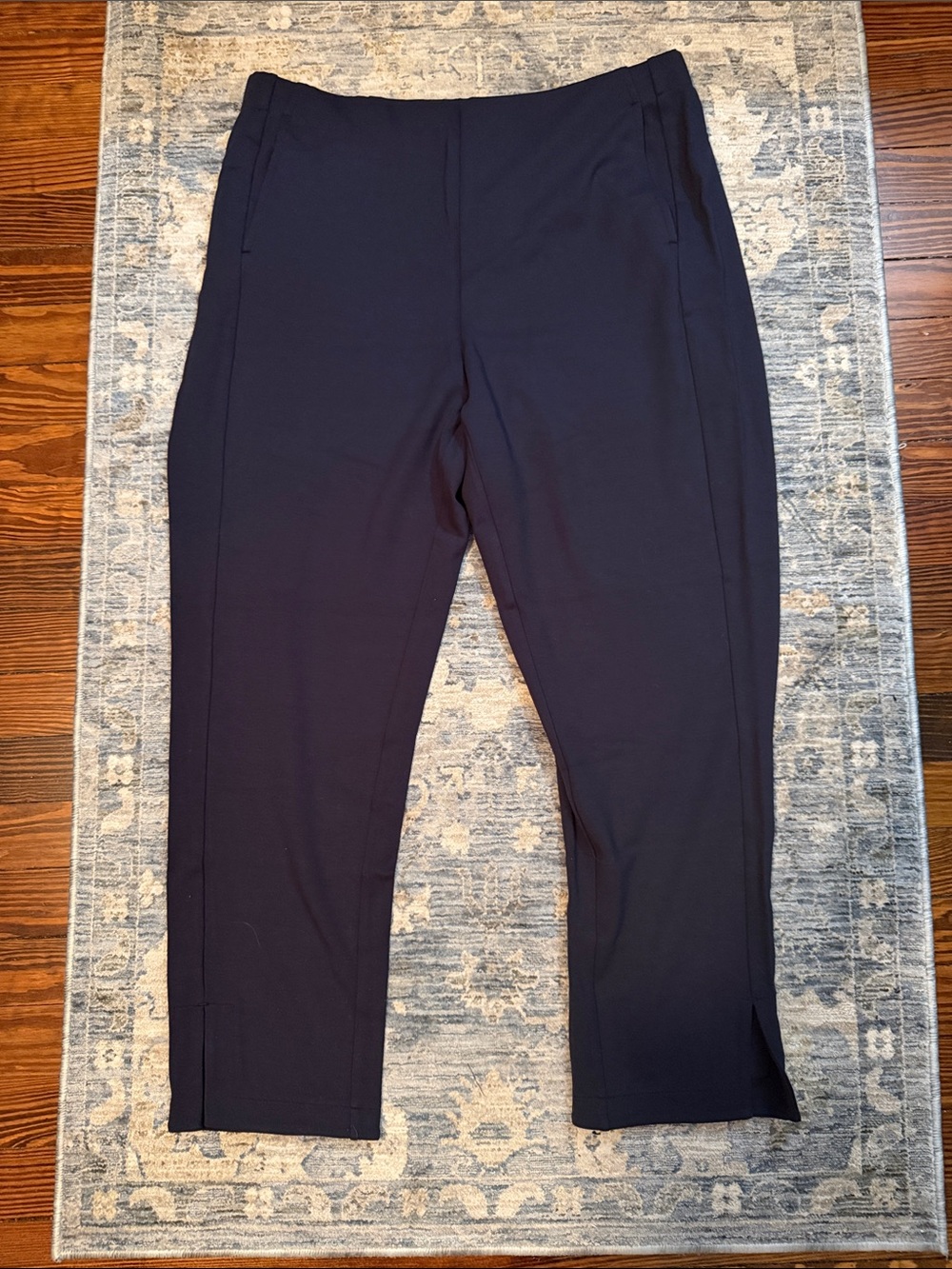 J. Jill Navy Knit Rayon Pants